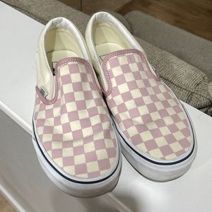Off Pink Checkered Vans